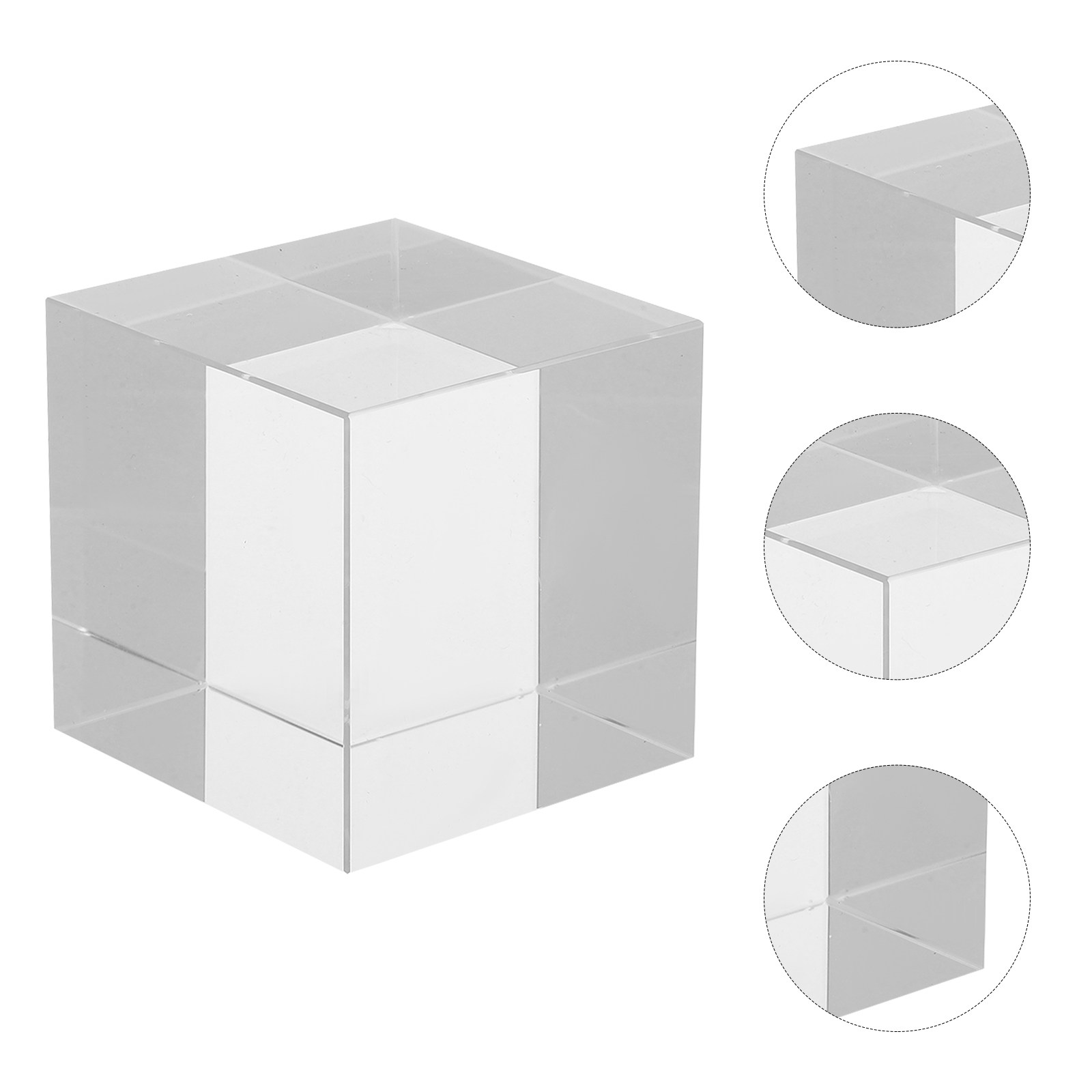 Book Weight Glass - Square Crystal Paperweight Clear Heavy Glass