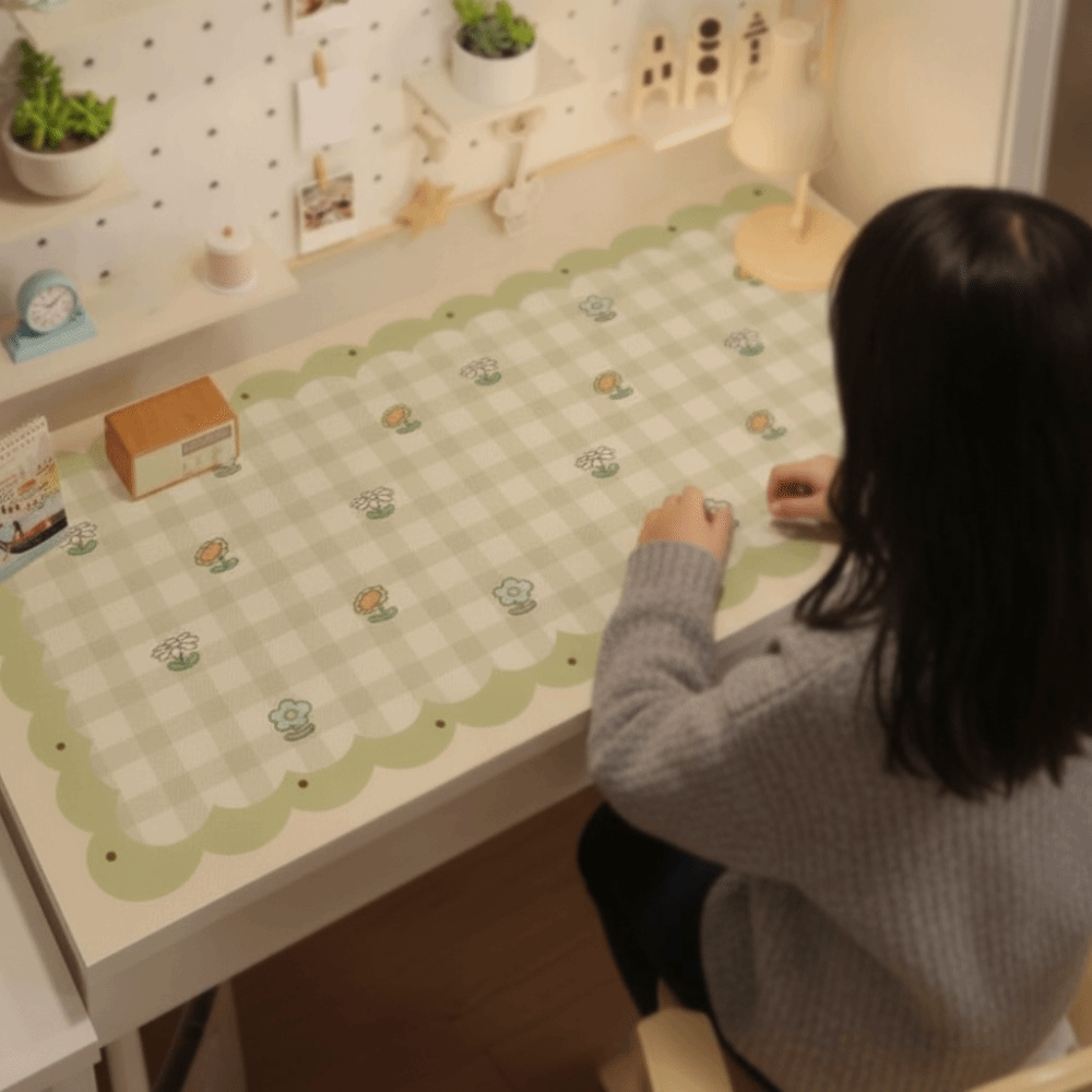 Leather Desk Pad - Study Cushion Cartoon Desk Mat Waterproof