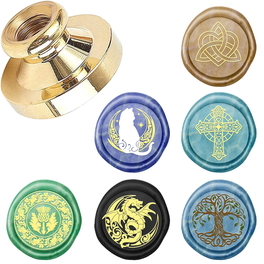 Wax Seal Stamp Set - Creative Moon Rabbit Cross Dragon Tree