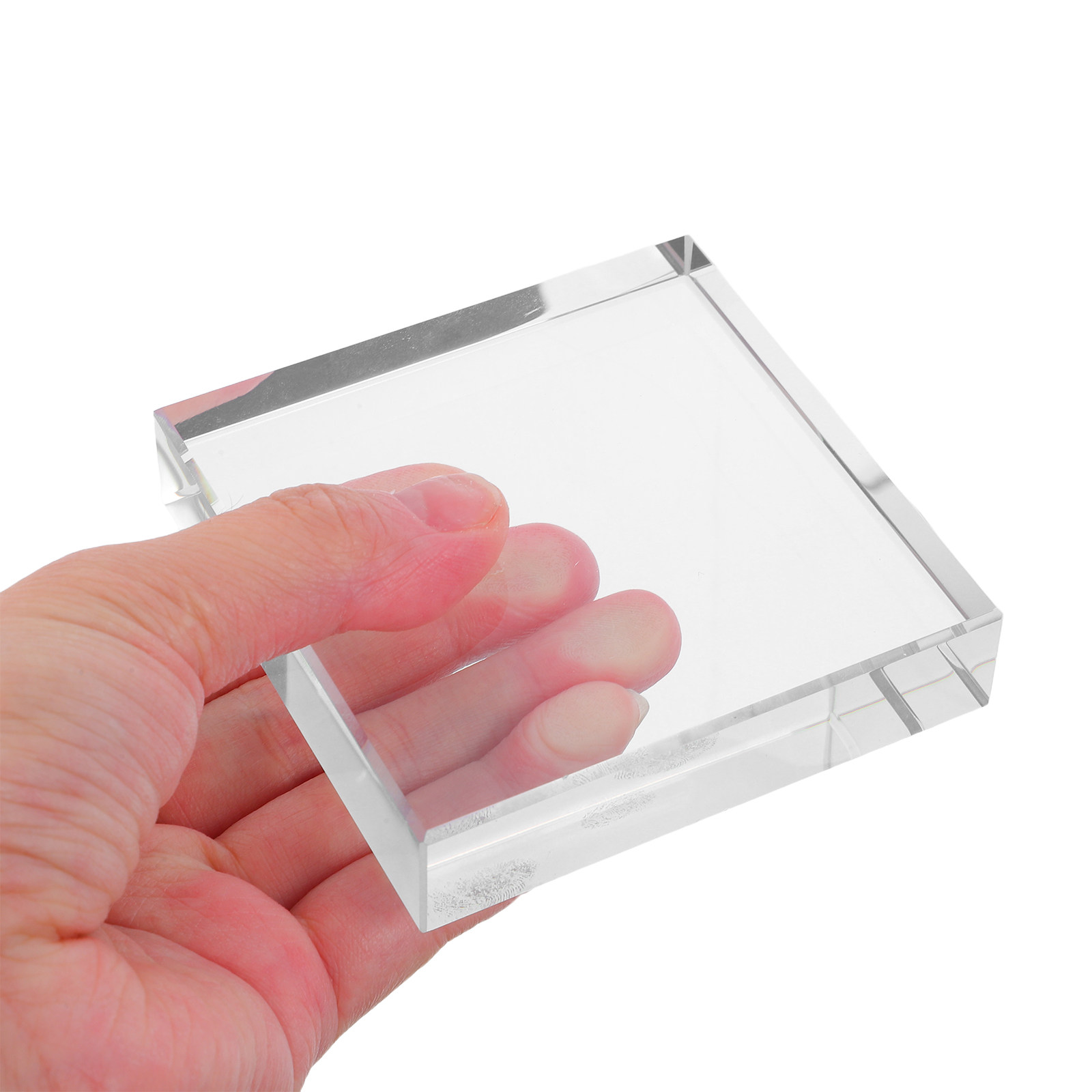 Paper Weight Crystal - Clear Crystal Transparent Square Paperweight Glass