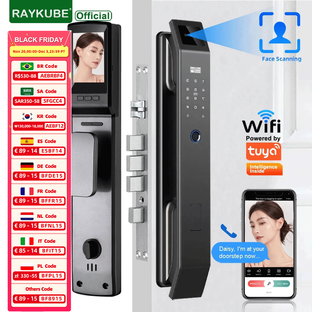 RAYKUBE DF14 Tuya WiFi 3D Face - Letter Opener Brass review and price