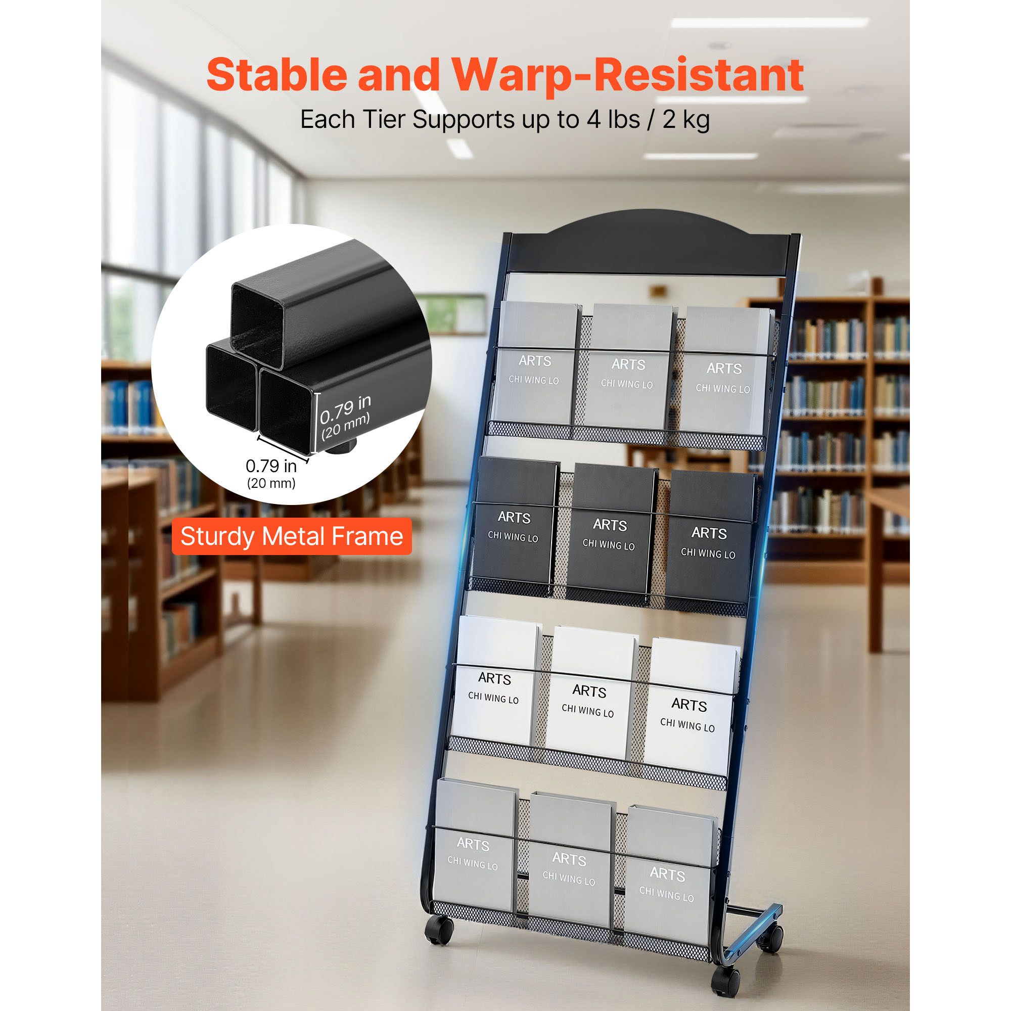 Brochure Display Rack, 4-Tier  - Magazine Holder Rack review and price