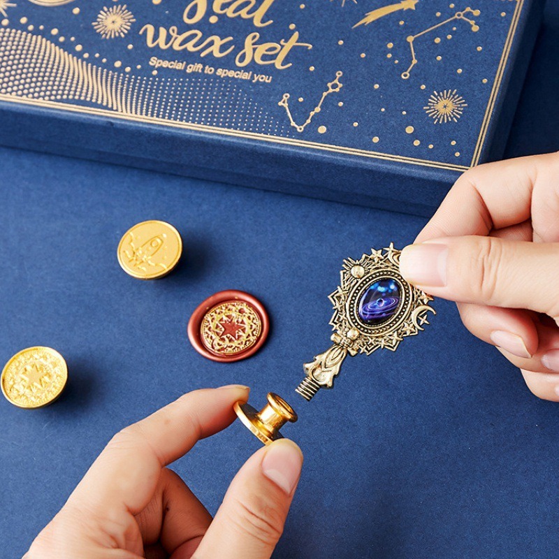 Starry Fire Lacquer Stamp Set  - Wax Seal Stamp Set review and price